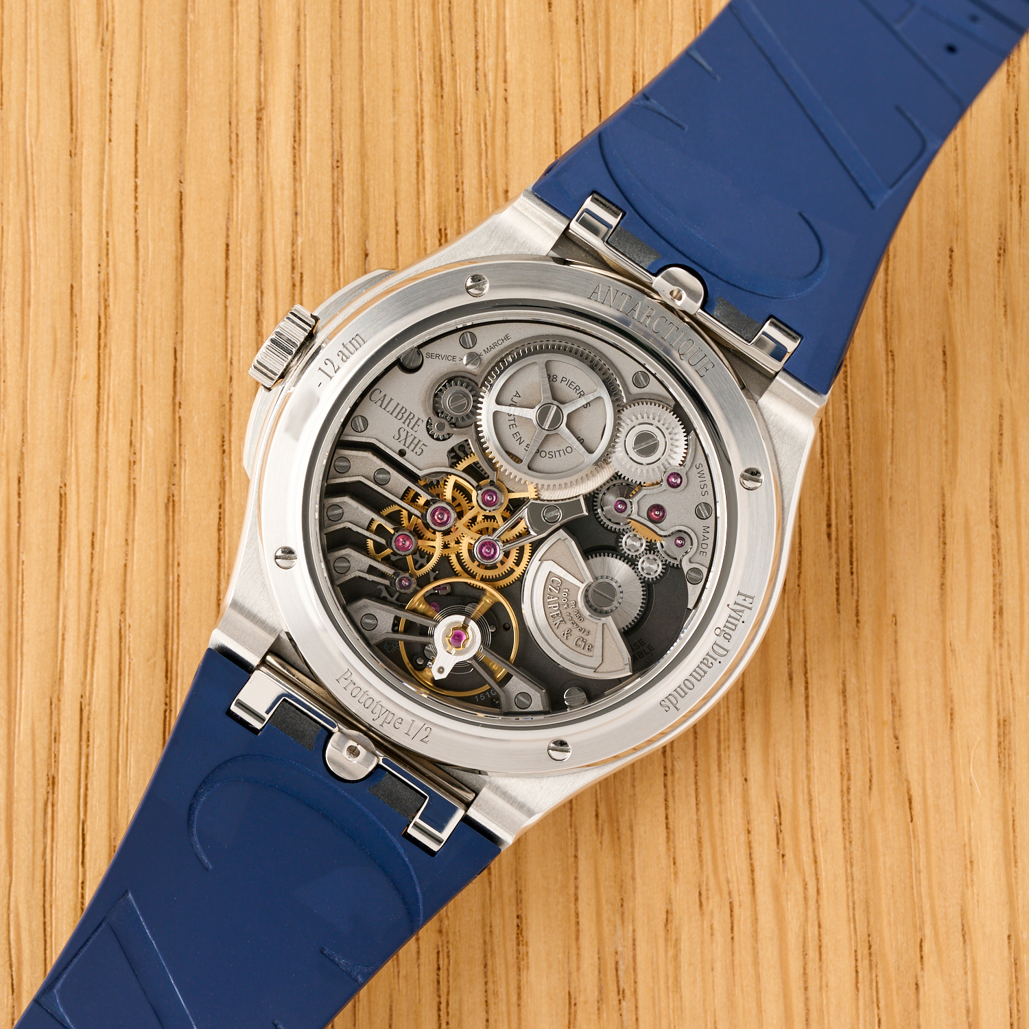 Czapek & Cie Antarctique - Flying Diamond Prototype 1/2 - Aventurine and Diamond Dial - Full Set - Like New - immagine 4